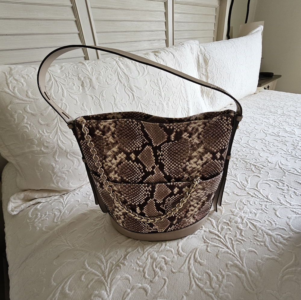 Michael Kors Snakeskin Shoulder Bag - Picture 4 of 8
